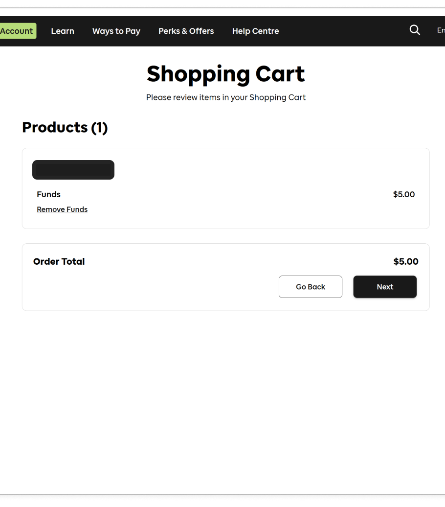 Cart amount not editable